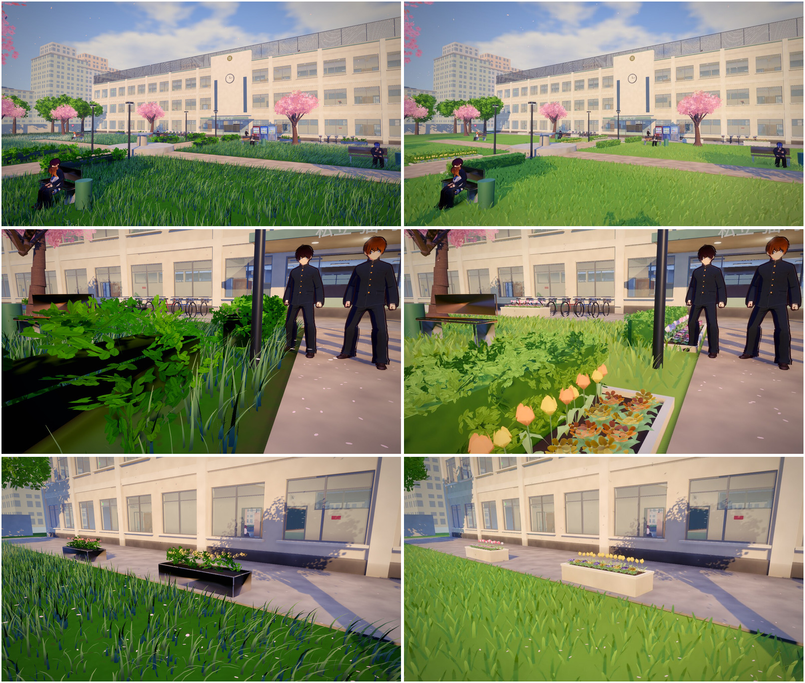 Grass before/after